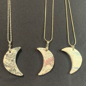 Lunar Elegance Silver and Pink & Blue Moon Necklaces
